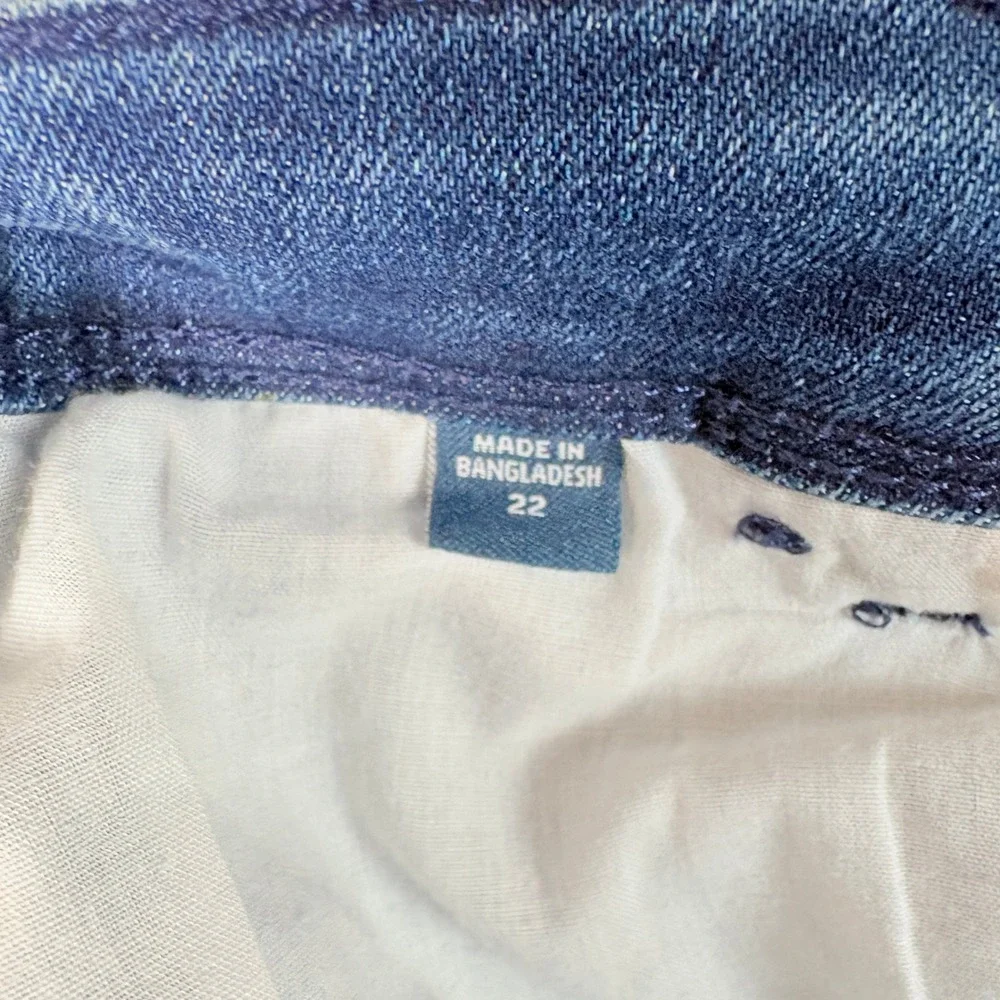 J.Jill Jeans Women Sz 22 Authentic Fit Slim Ankle Medium Wash Stretch Denim Blue